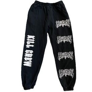 Kill Crew  Jogger Sweatpants Youth XL Black Drawstring Graphic MMA Training